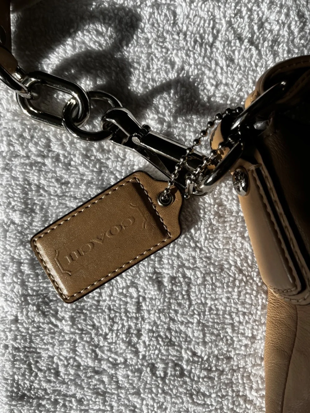 AUTHENTIC COACH Kristin #14783 Biege/Ivory Leather Hobo & Crossbody Bag